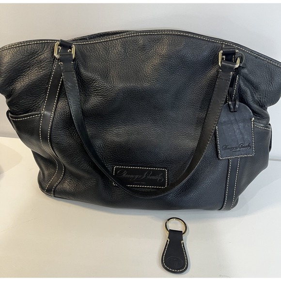 Dooney & Bourke Black‎ Leather Kristen Tote Bag Handbag Buttery Soft Travel - Picture 1 of 14